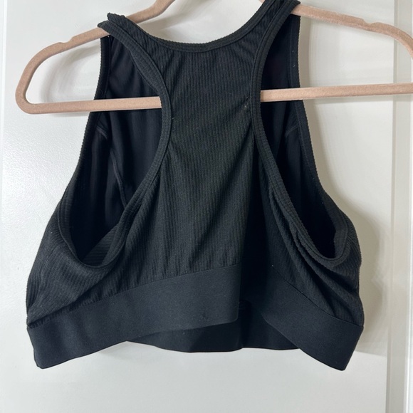 Lightly Lined Cotton Rib High Neck Bralette - Picture 3 of 5